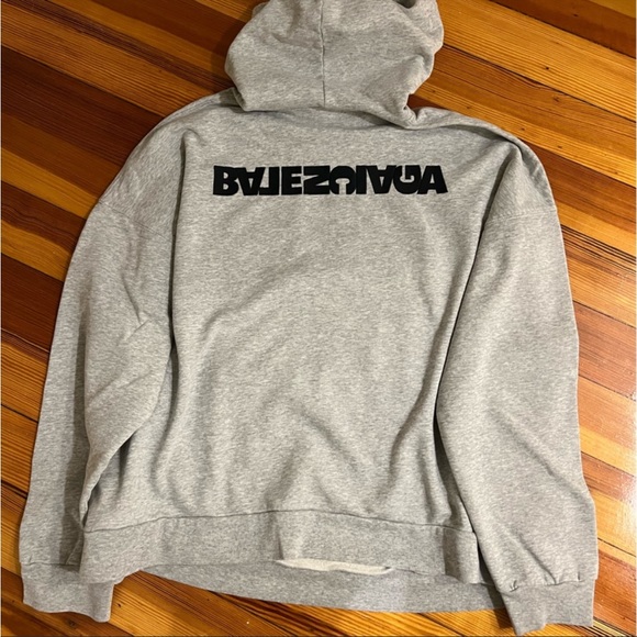 Balenciaga Wide Fit Hoodie w Embroidered back NWT - Picture 5 of 11